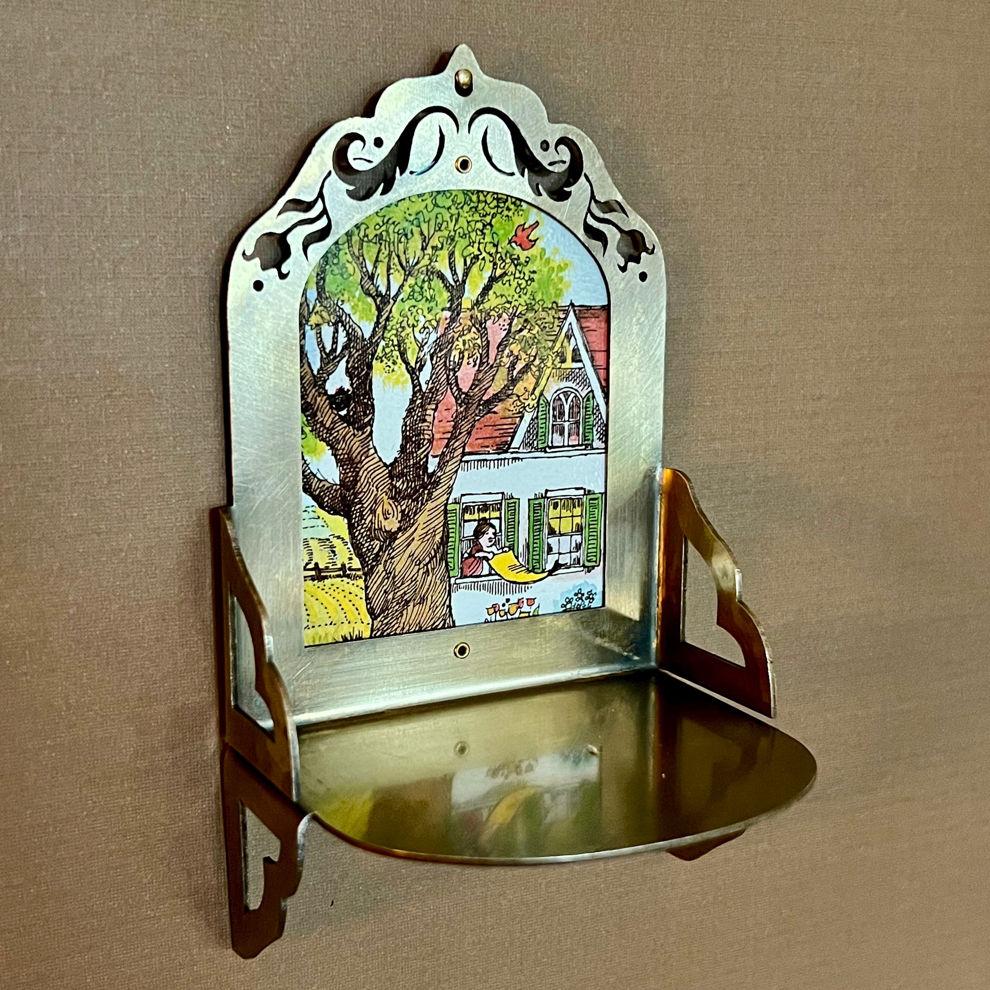 Petite Altar, Springtime Home, Rustic Antiqued Brass