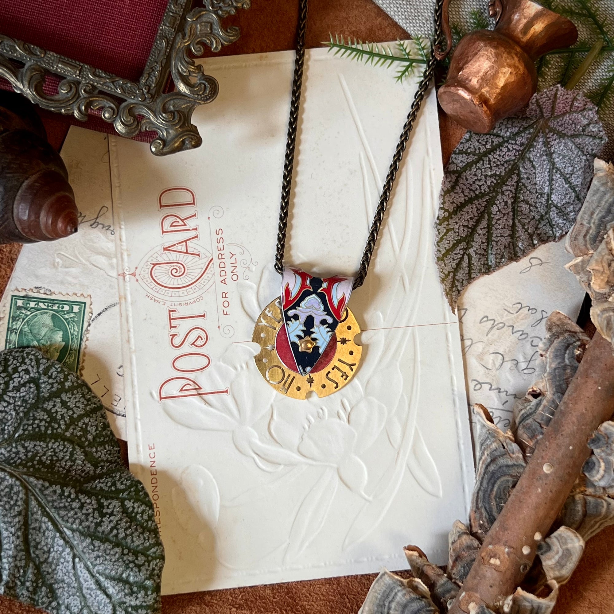 Fortune Teller Necklace, Jeweltone---