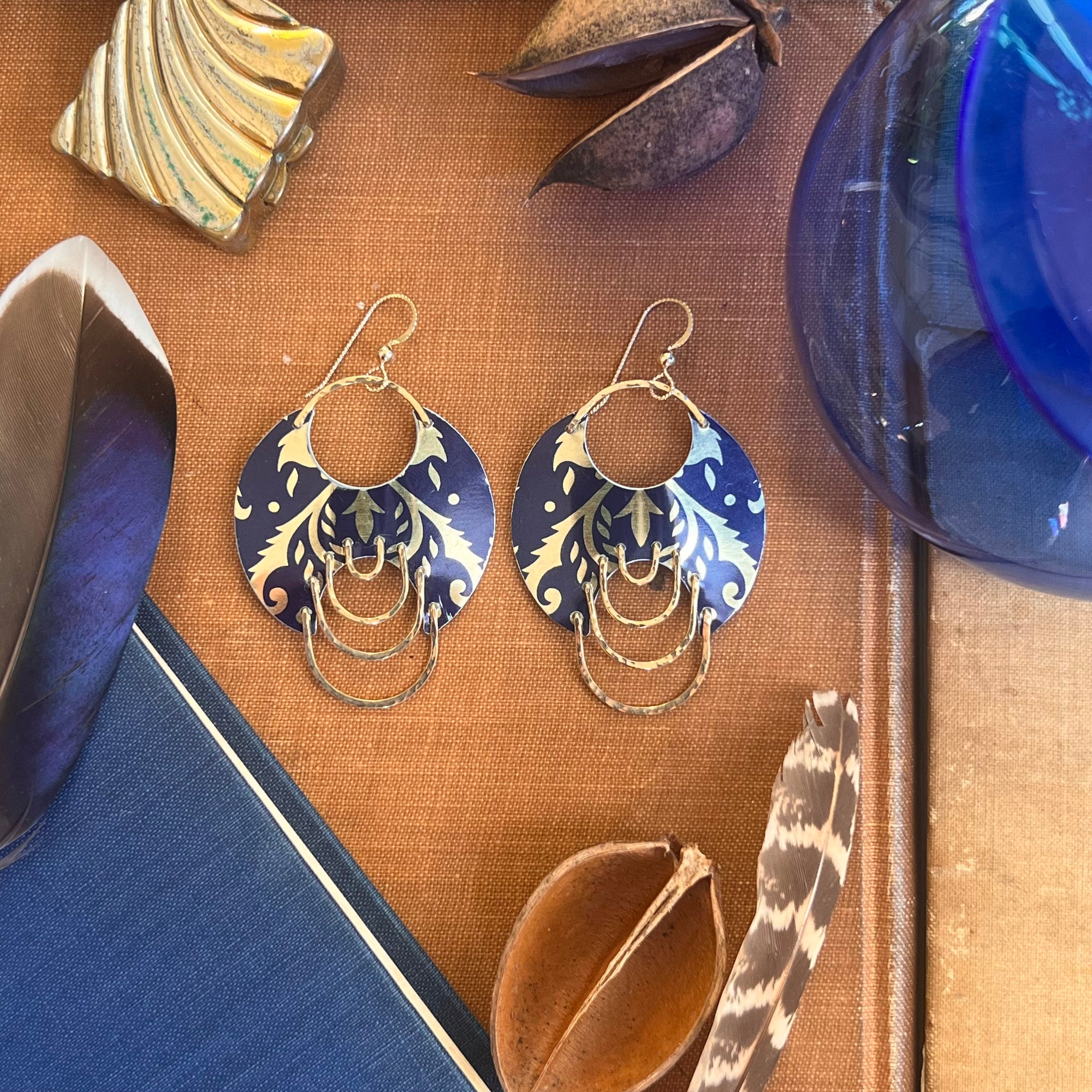 Blue Ember Drape Earrings 3