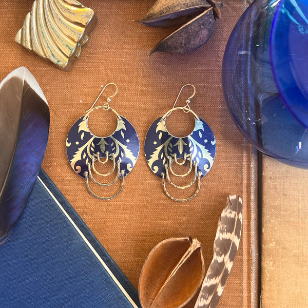 Blue Ember Drape Earrings 3
