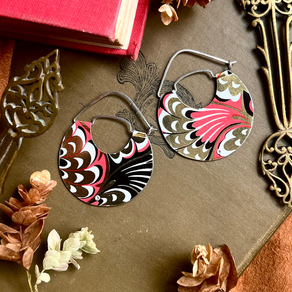 Marbled Swerve Hoop Earrings, Large