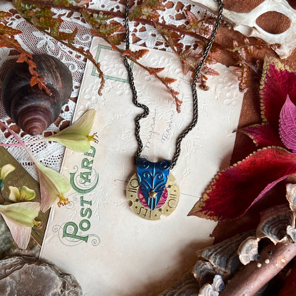 Fortune Teller Necklace, Embossed Midnight 1