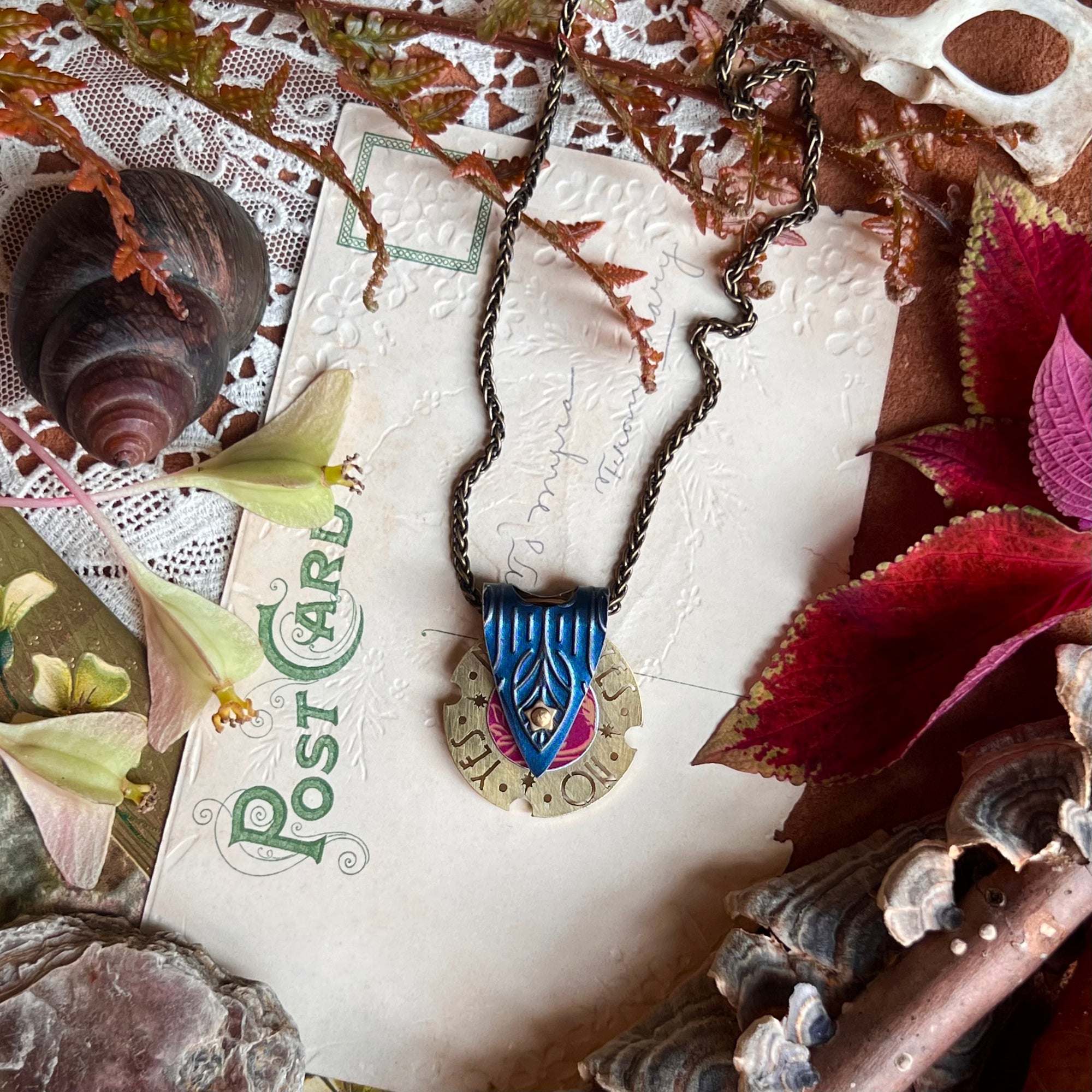Fortune Teller Necklace, Embossed Midnight 2