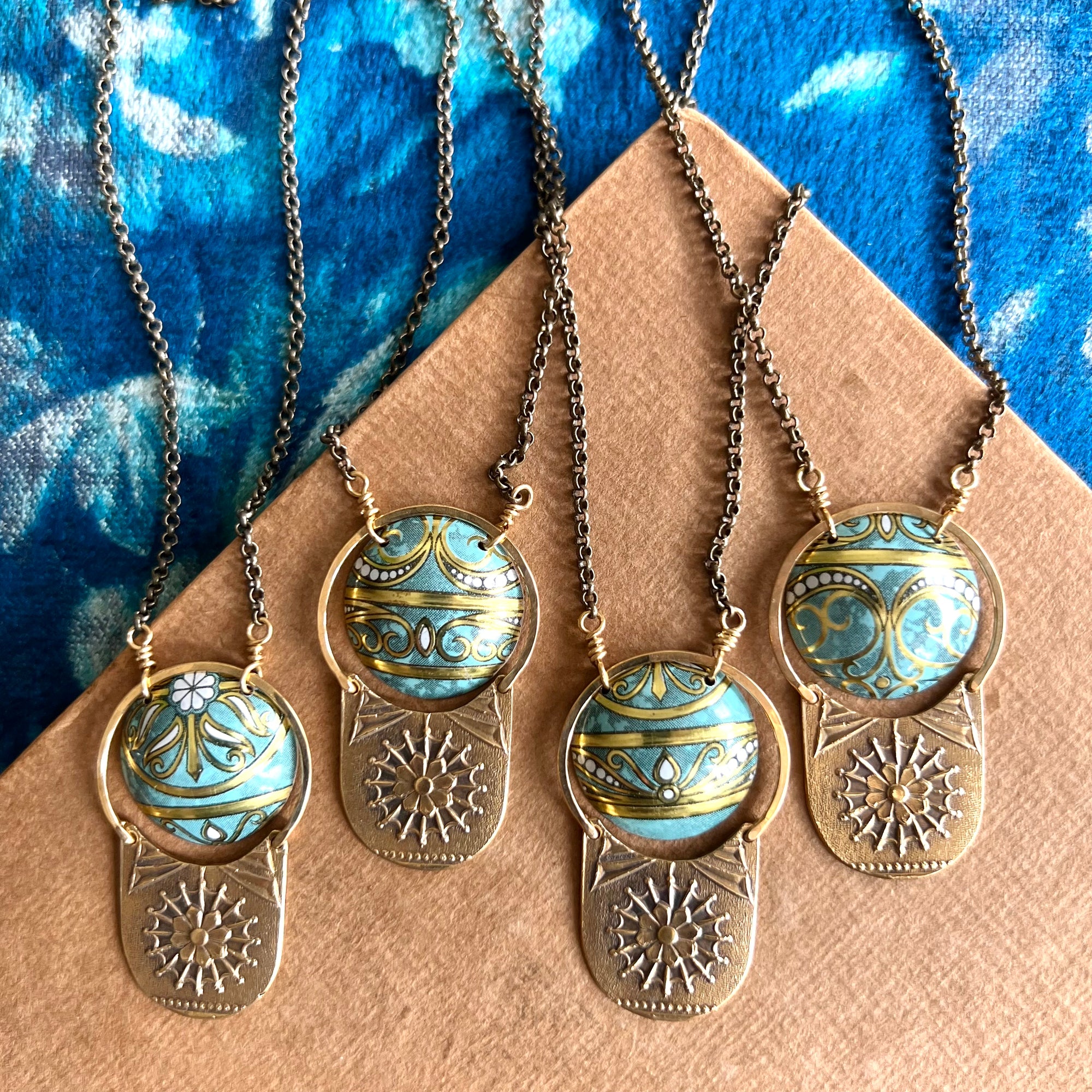 Secret Garden Necklace, Deco Turquoise