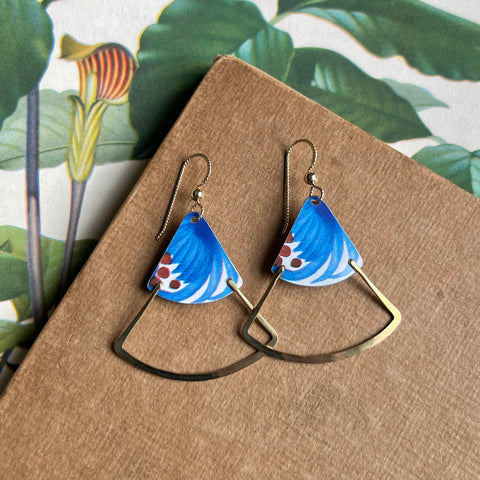 Deco Fan Earrings, French Quimper