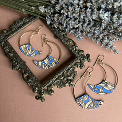 Crescent Moon Earrings, Periwinkle, Small
