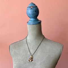 Large Moth Necklace, Black Scroll