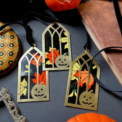 Jack O' Lantern Window Ornament, MCM Maple