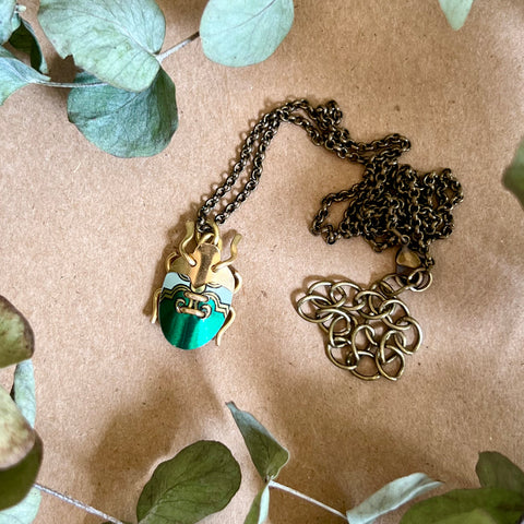 Scarab Necklace, Emerald