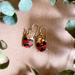 Scarab Earrings, Red Hex (Ladybug)